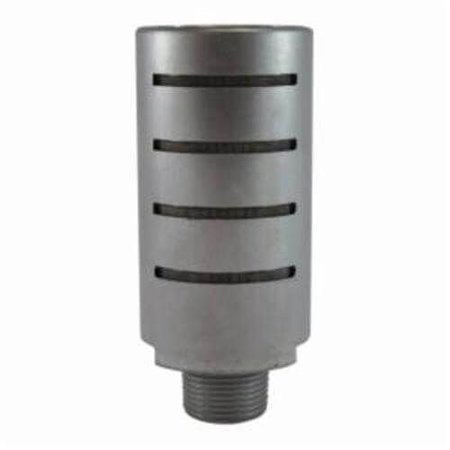 MIDLAND METAL Muffler, High Flow, Specifications 12 Size, 35 to 160 deg F, Aluminum BodyMesh Stainless Steel 28370